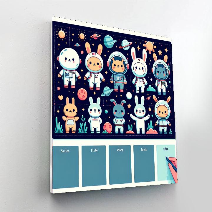 Cosmic Cuddly Critters Paint By Numbers Art