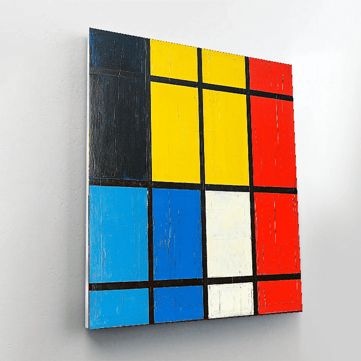 Piet Mondrian Inspired Geometric Metropolis Vibe  Painting By Numbers Kit