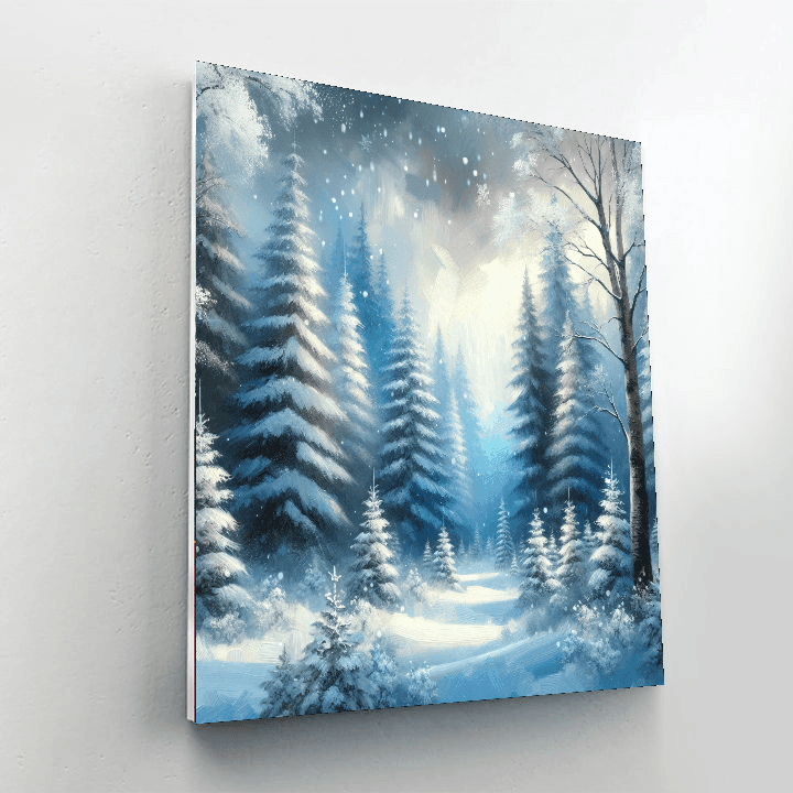 Enchanted Winter Woods Number Painting
