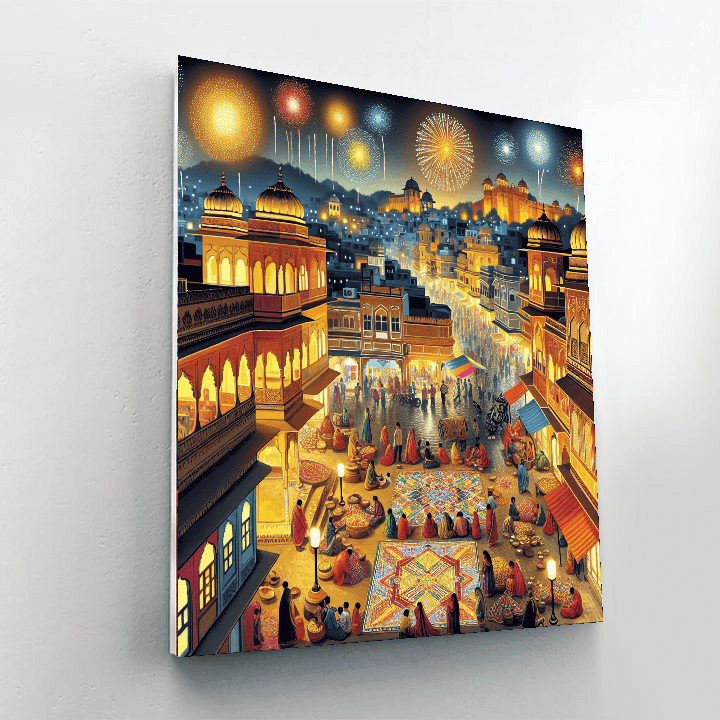 Diwali In Jaipur - India Numbered Painting Kits