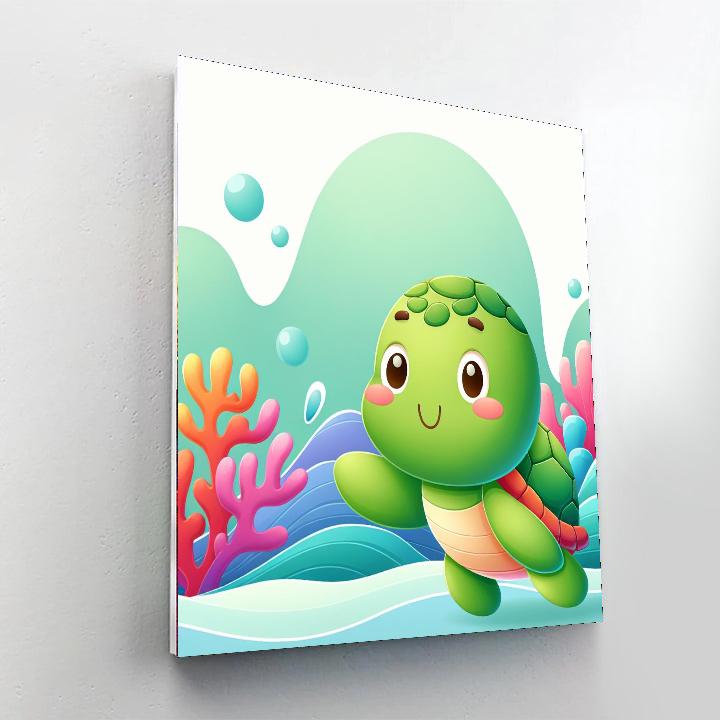 Friendly Little Turtle Painting By Numbers Kit