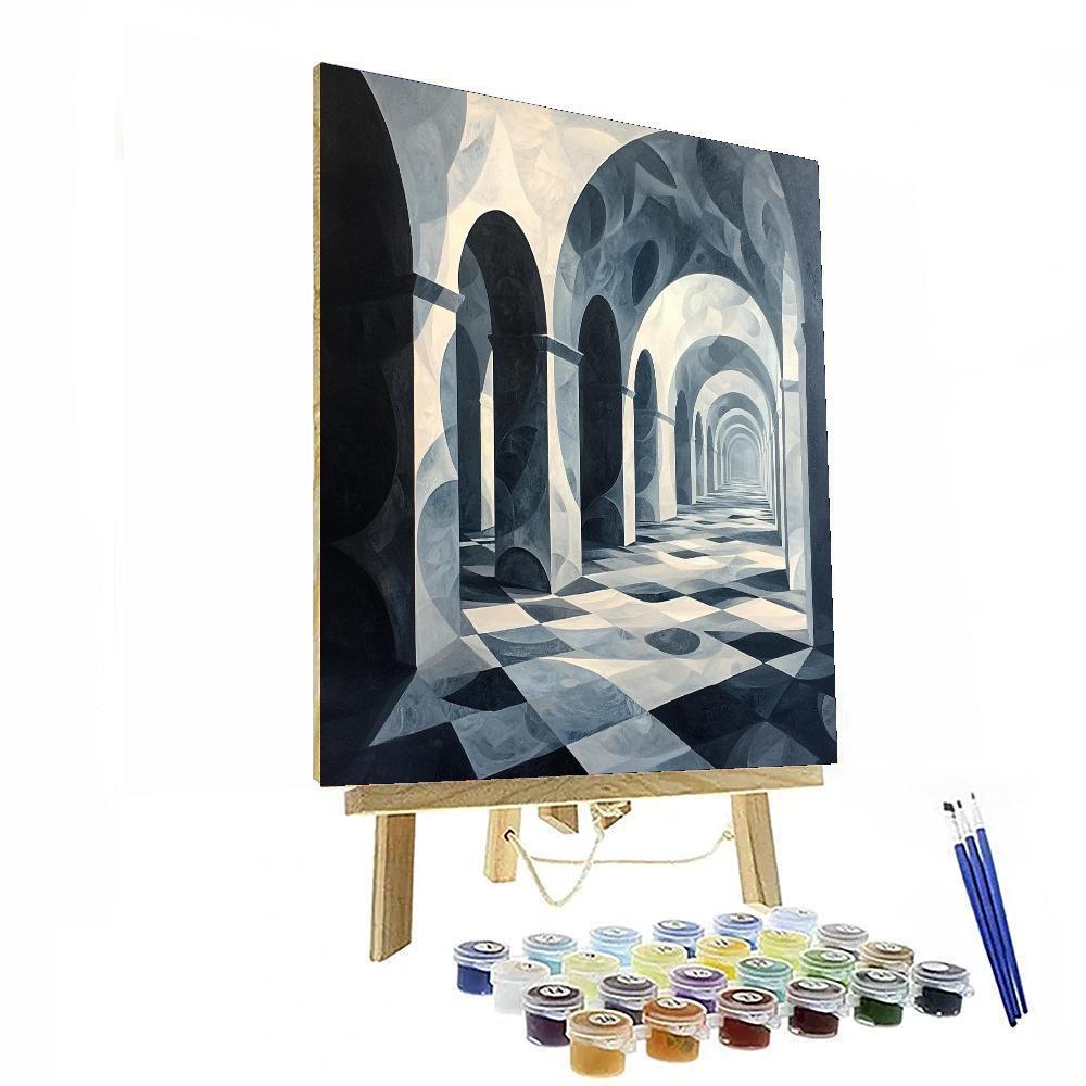 M.C. Escher Inspired Fractal Labyrinths  Numbered Painting Kits