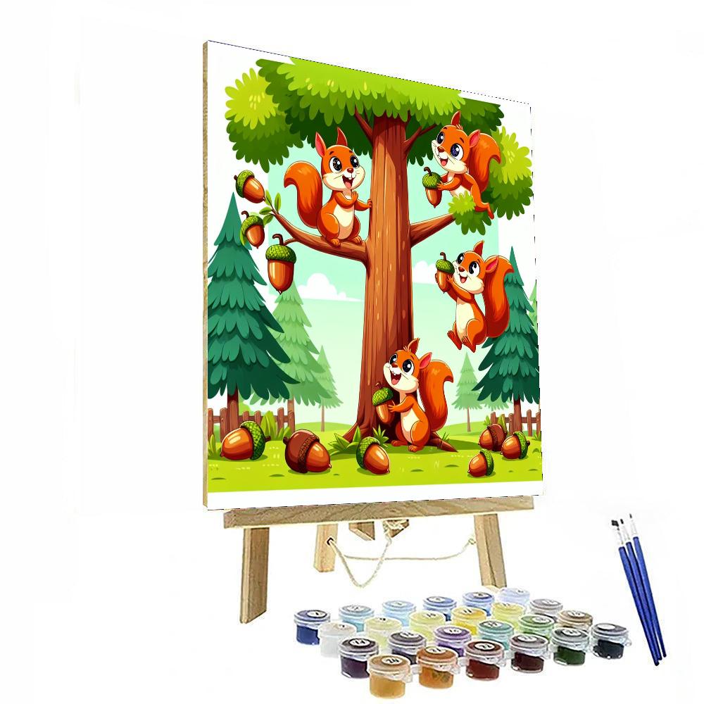 Charming Squirrels Number Painting