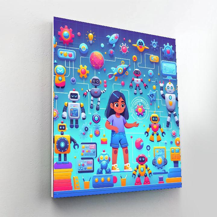 Robot World Exploration Paint By Number