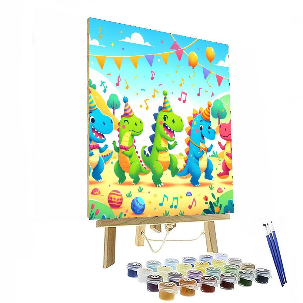 Dancing Dino Party Paint By Color