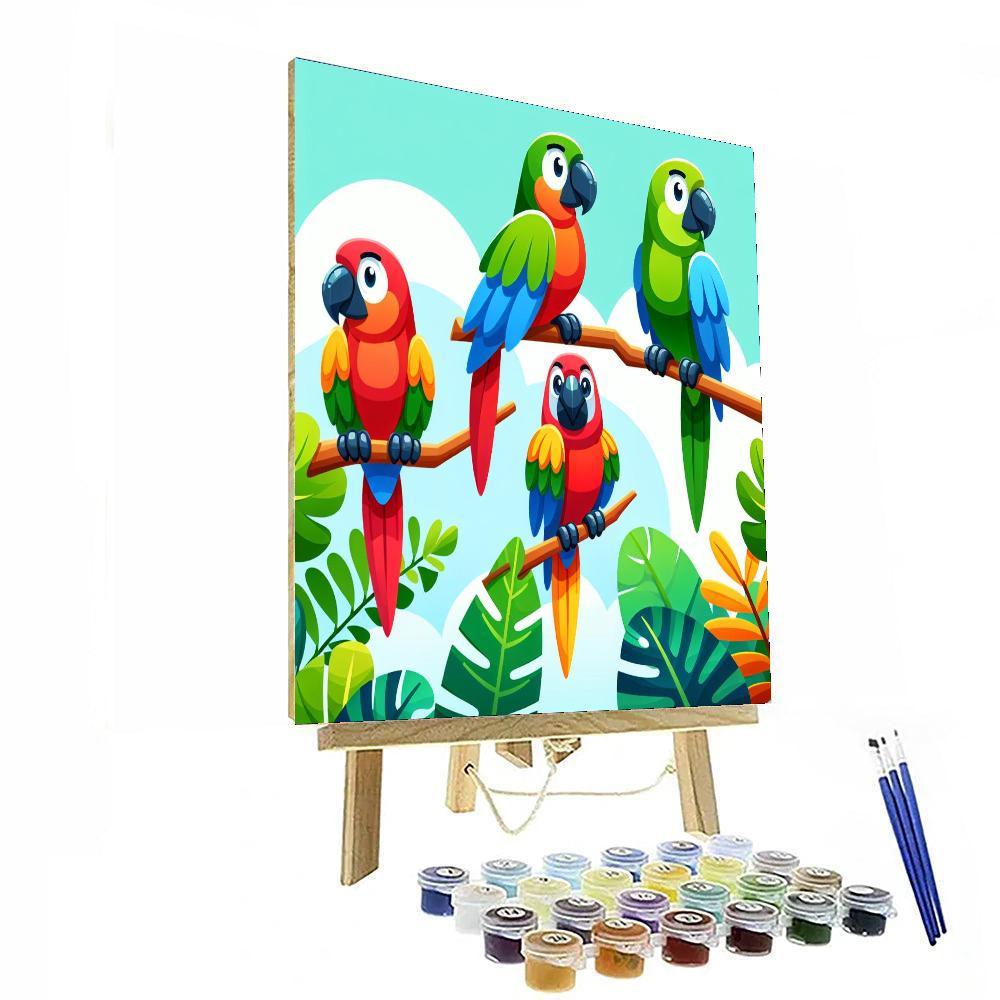 Jungle Parrot Extravaganza Paint By Color