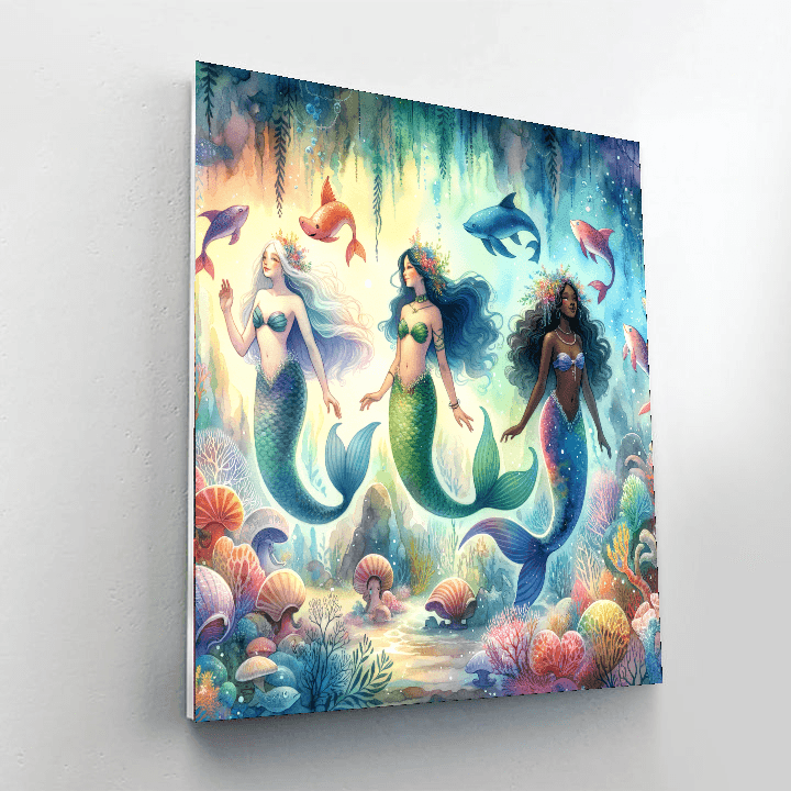 Enchanted Mermaid Cove Painting - DIY Painting By Numbers Kit