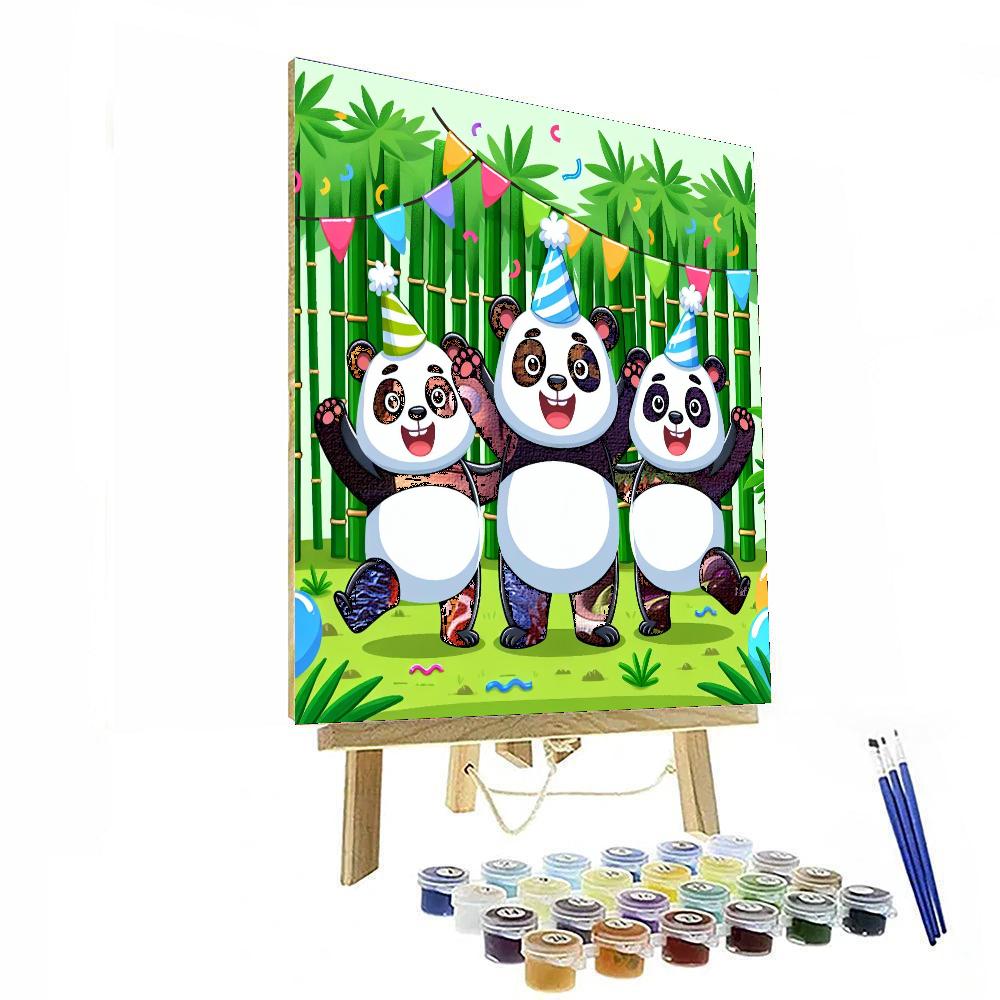 Cuddly Panda Party Numbered Painting Kits