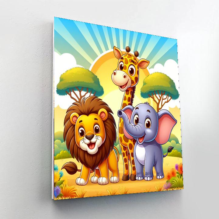 Safari Adventure Friends Paint By Numbers