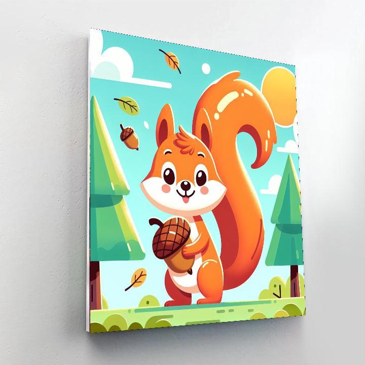 Cheeky Squirrel Number Painting