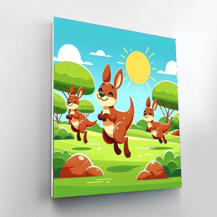 Curious Kangaroos Painting By Numbers Kit