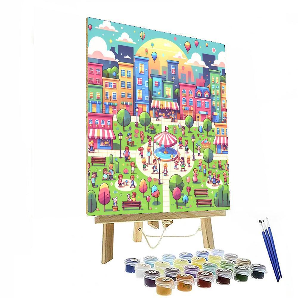 Rainbow City Adventure Painting By Numbers Kit