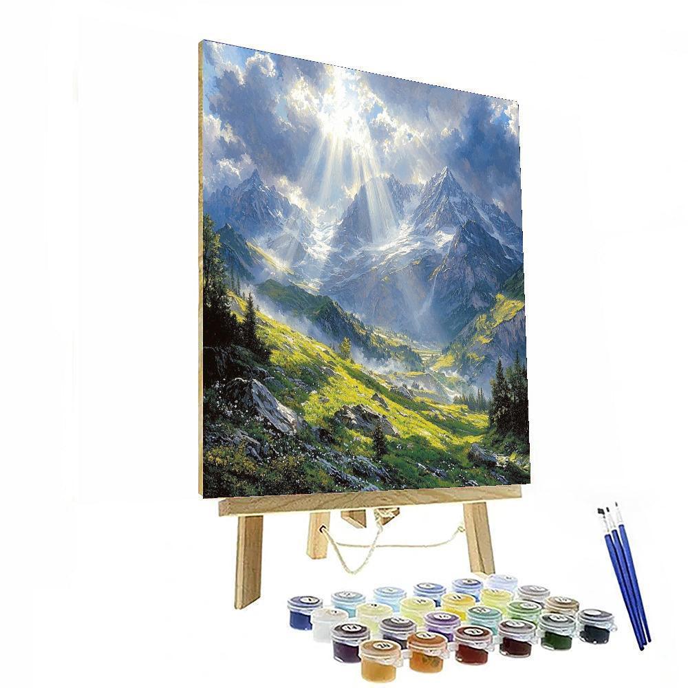 Albert Bierstadt Inspired Sublime Mountain Majesty  Paint By Numbers