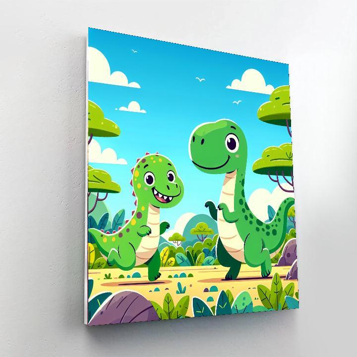 Bouncy Dinosaur Fun Painting By Numbers Kit