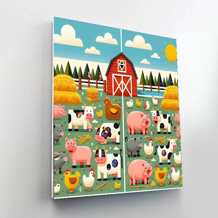 Busy Animal Farm Numbered Painting Kits