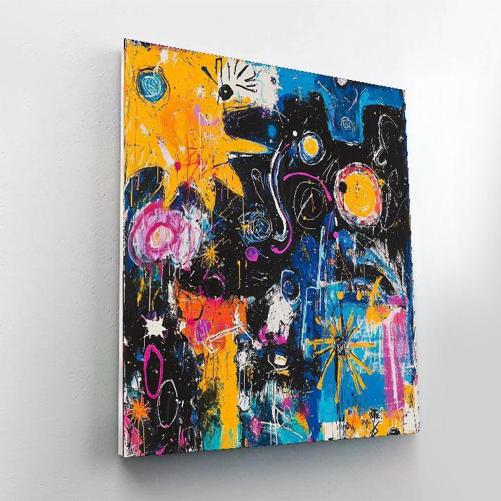 Jean-Michel Basquiat Inspired Cosmic Fragments  Numbered Painting Kits