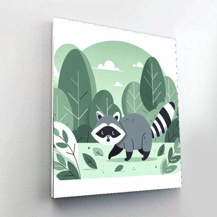 Radiant Raccoon Rendezvous Number Painting
