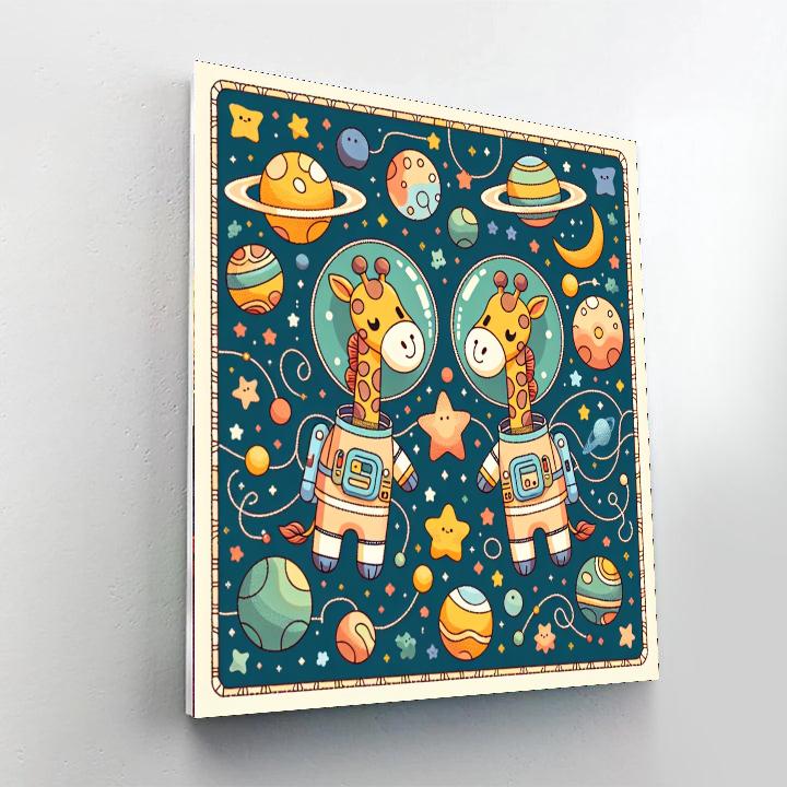 Galactic Giraffes Painting Number Kit