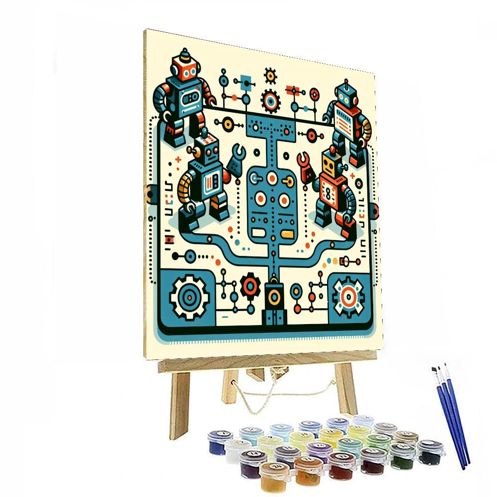 Robot Rumble Showdown Paint By Numbers Art