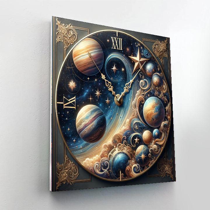 Celestial Wonders Wall Clock Paint By Number