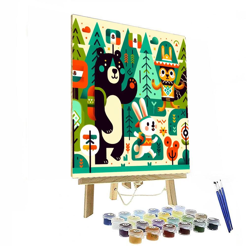 Adventurous Forest Animals Painting By Numbers Kit