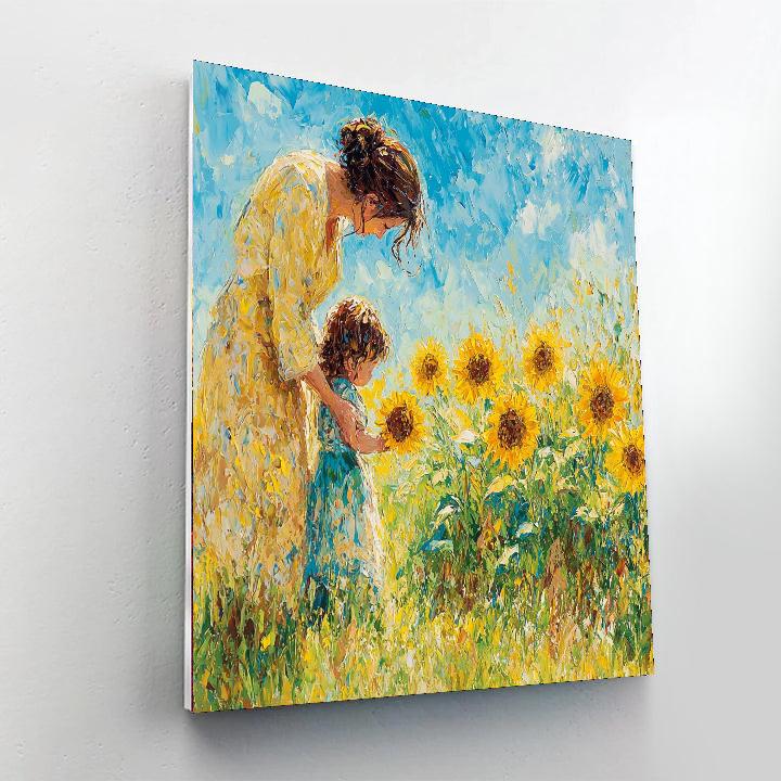 Mommy And Me In The Sunflowers Painting By Numbers Kit