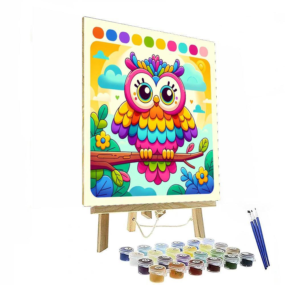 Rainbow Owl Paint By Color