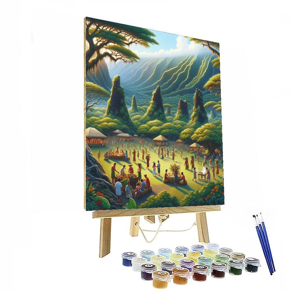 Pahoa Lava Tree State Monument Festival - Usa Painting By Numbers Kit