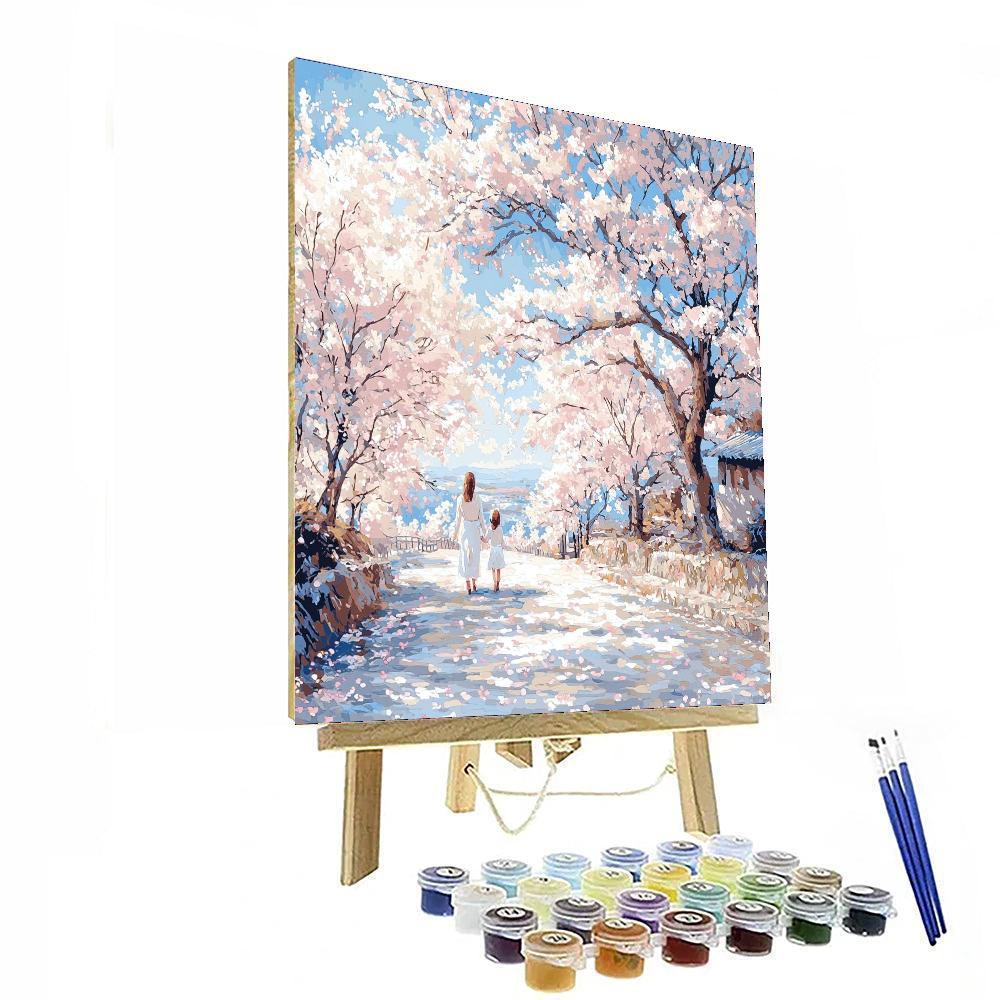 Charmed In Cherry Blossom Lane Painting Number Kit