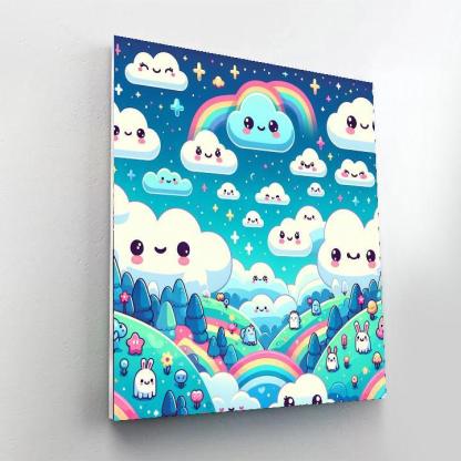 Whimsical Cloud Dreamland Number Painting