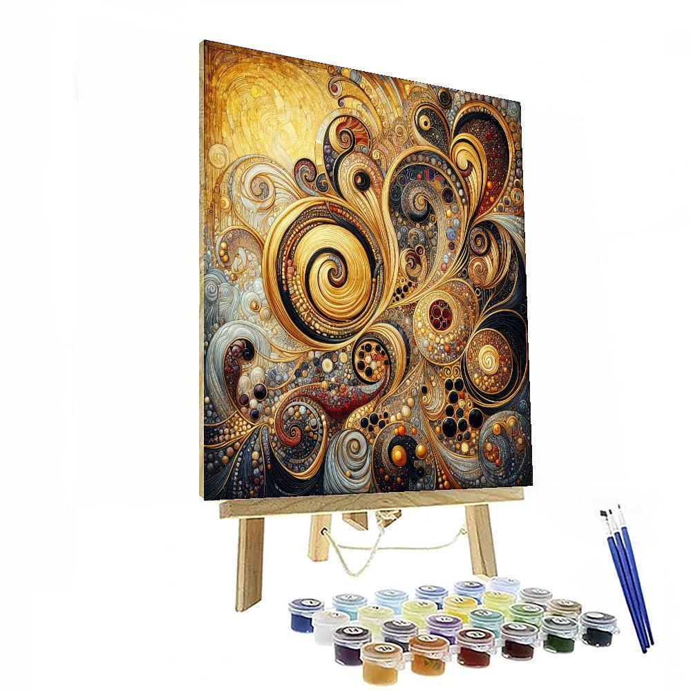 Klimt's Golden Whirl Numbered Painting Kits