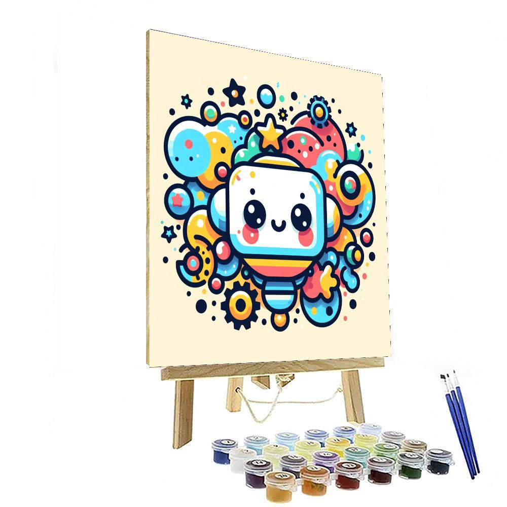 Bubbly Robot DIY Paint By Numbers