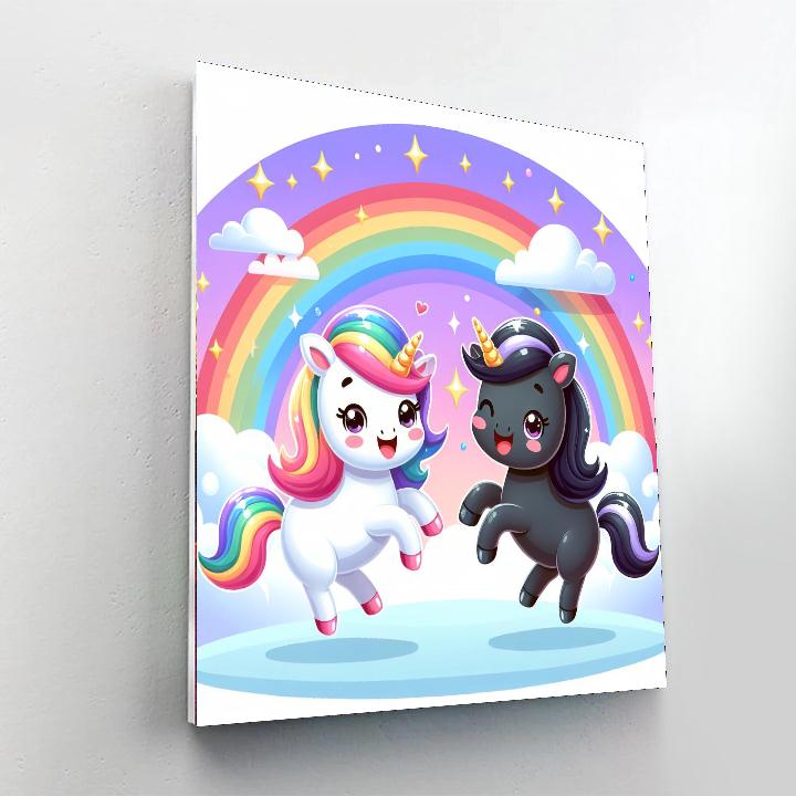 Sparkly Unicorn Friends Paint By Numbers Art