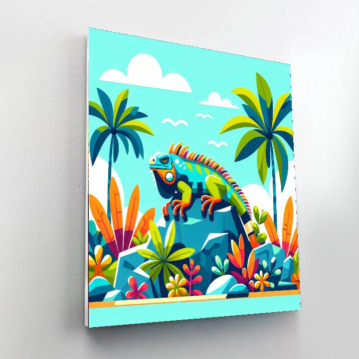 Incredible Iguana Island Painting Number Kit