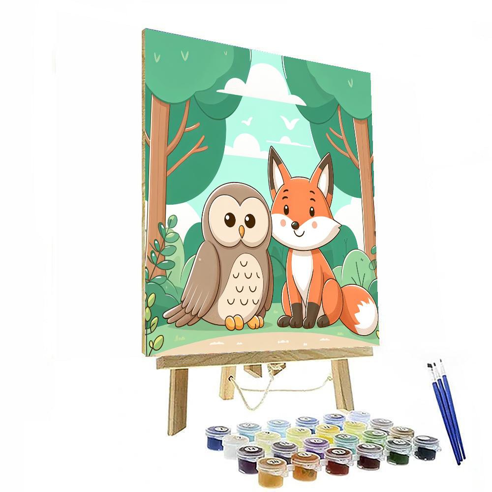 Cozy Forest Critters Gathering DIY Paint By Numbers