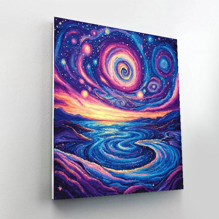 Salvador Dalí Inspired Vibrant Cosmos  Paint By Numbers