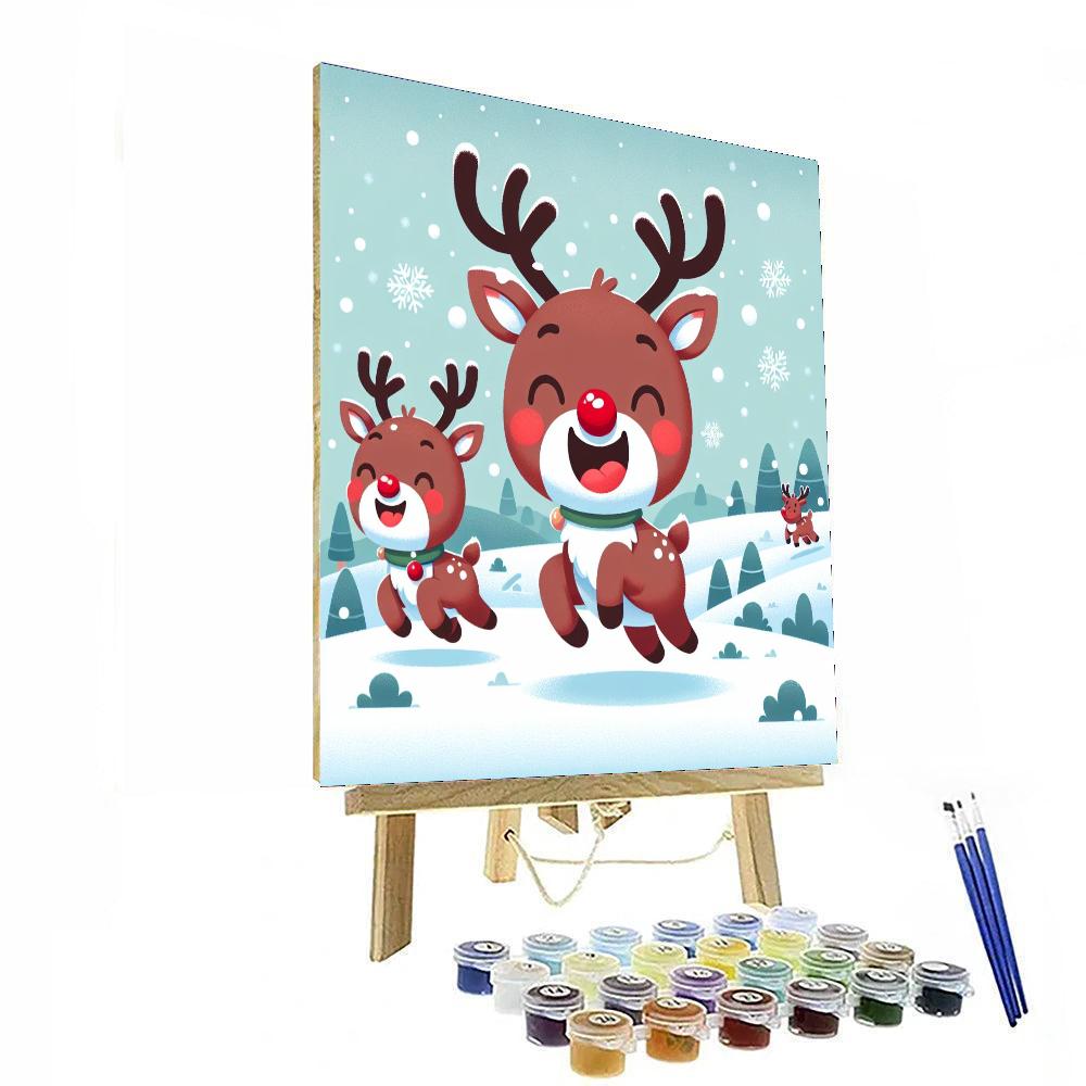 Merry Reindeer Games Numbered Painting Kits