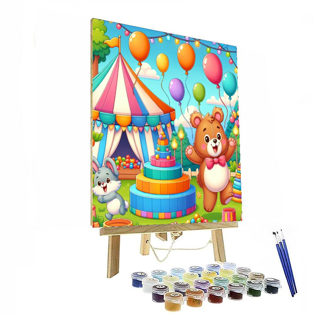 Cute Critters Carnival Painting Number Kit