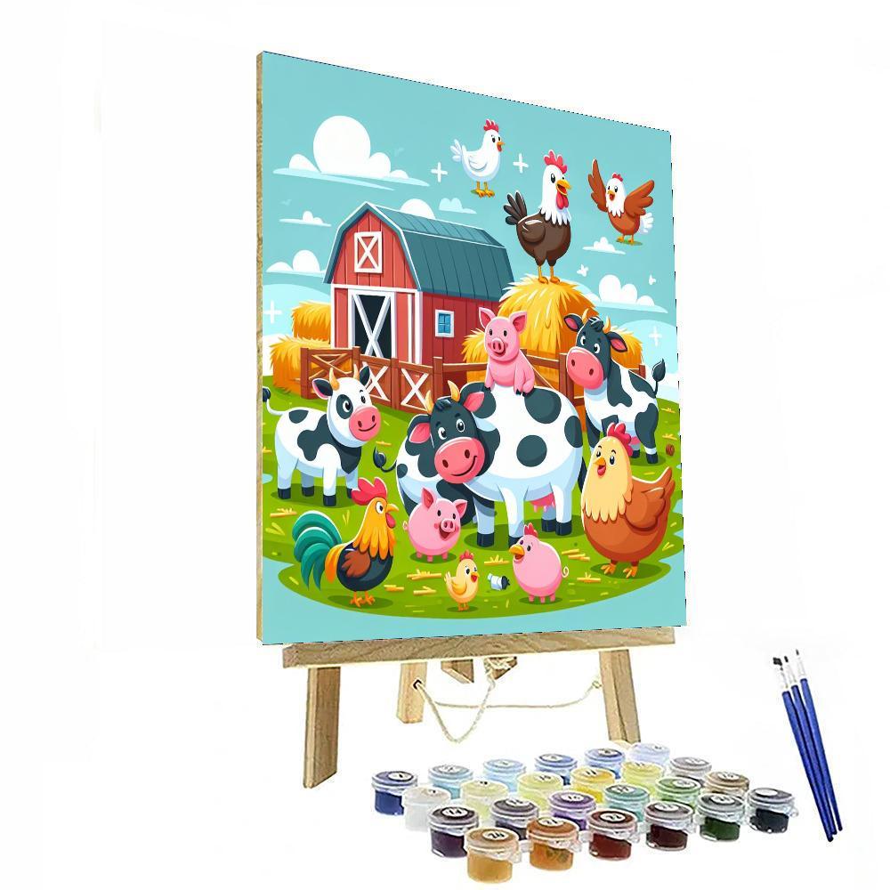 Farm Animal Frolic Numbered Painting Kits