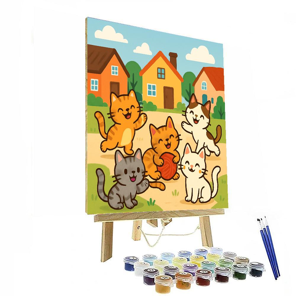 Cheerful Cat Crew Painting By Numbers Kit