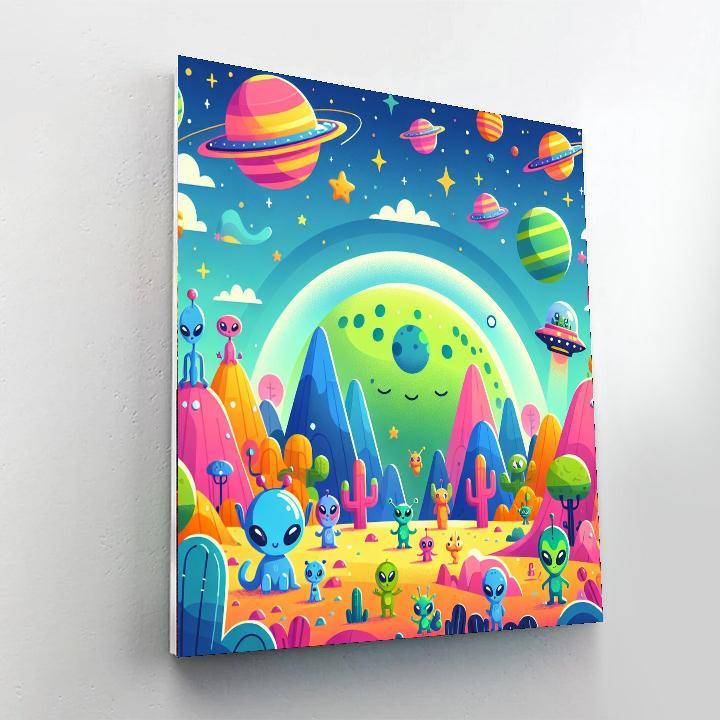 Galactic Alien Quest Paint By Numbers Art