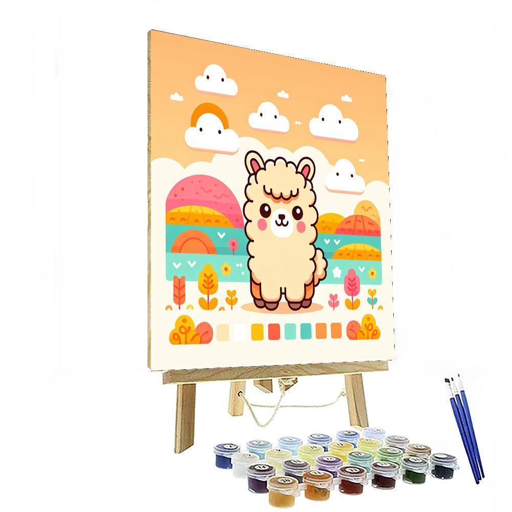 Adventurous Alpaca Journey Number Painting