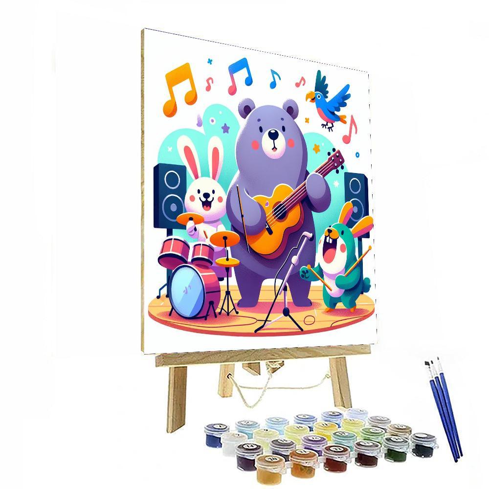 Funky Animal Rock Band DIY Paint By Numbers
