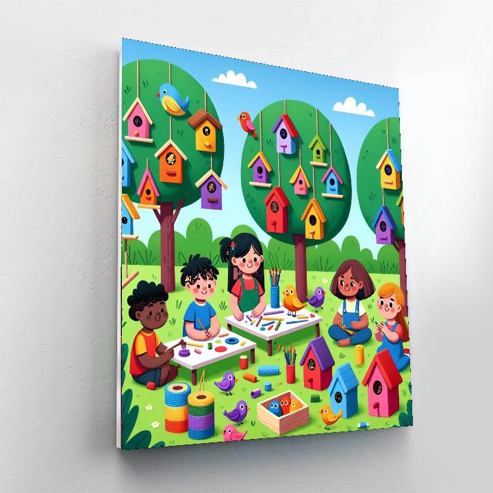 Brilliant Birdhouse Bazaar Number Painting