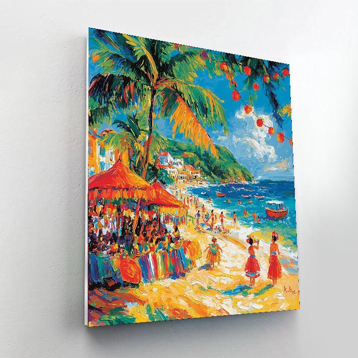 Frida Kahlo Inspired Festive Beachside Fiesta  Paint By Number