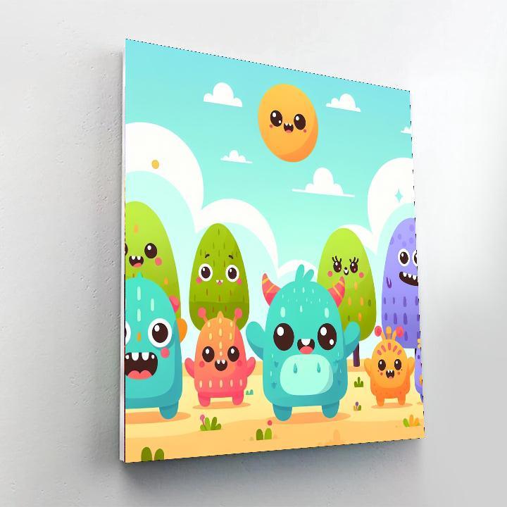 Cute Little Monsters Painting By Numbers Kit