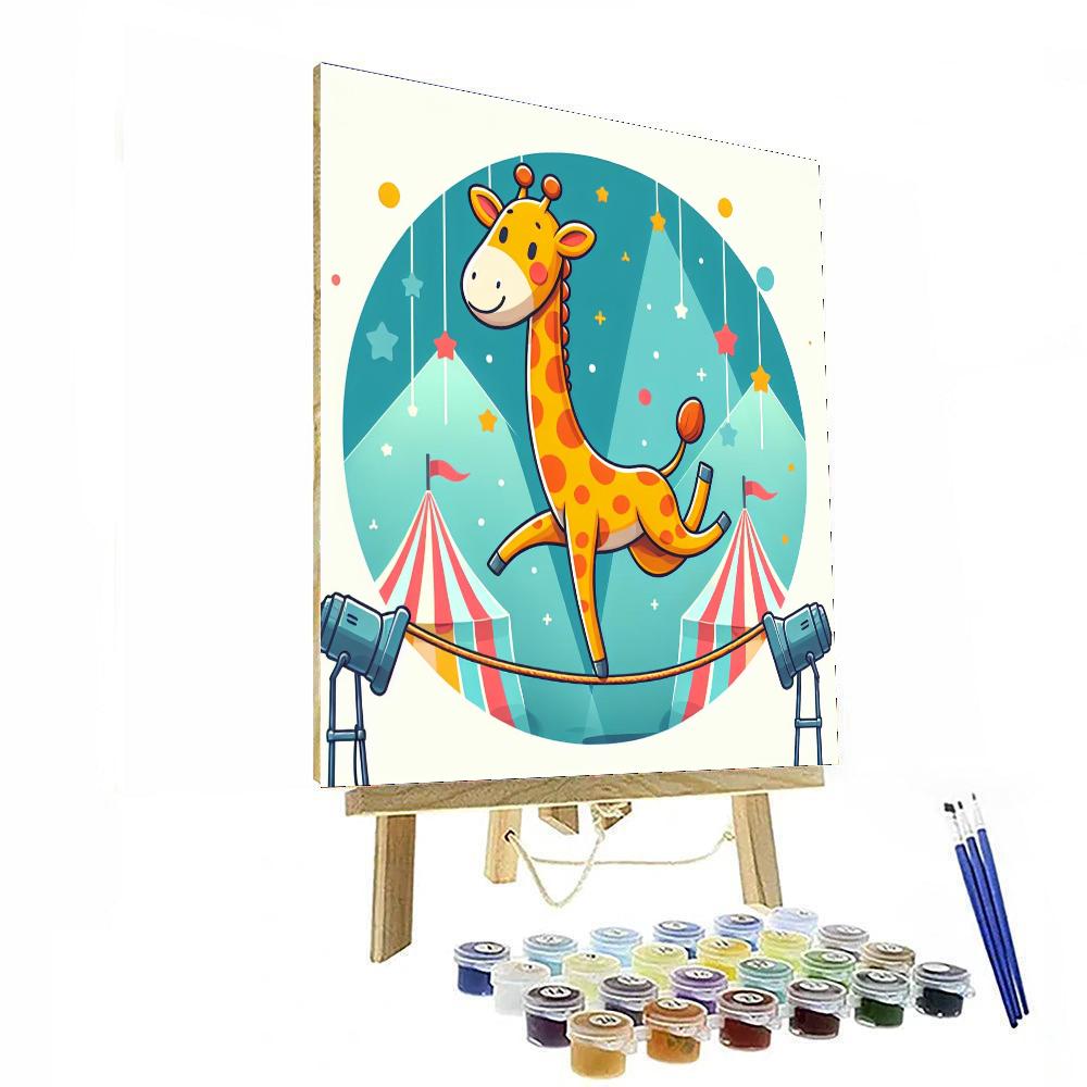Circus Acrobat Giraffe Number Painting