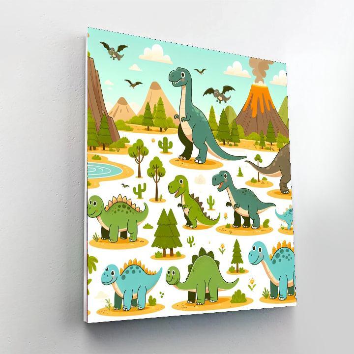 Dinosaurs' Day Out Paint By Number