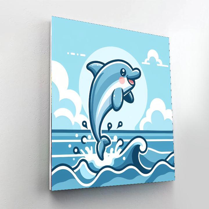 Playful Dolphin Delight Numbered Painting Kits