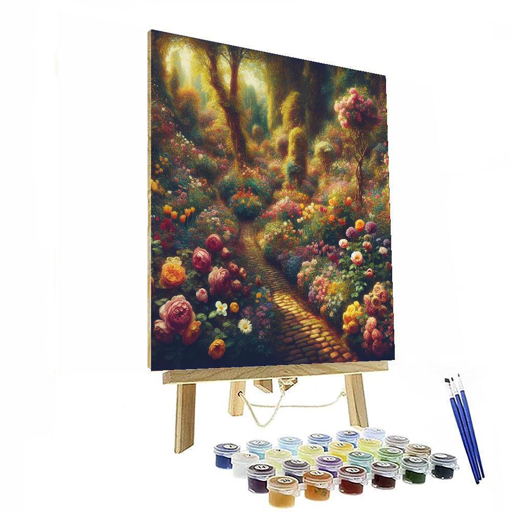 Vintage Garden Scene Painting By Numbers Kit